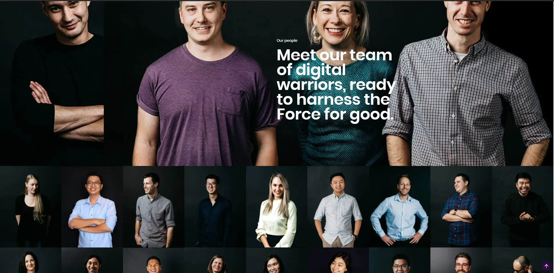 A great example of a 'Meet team' page from Luminary.com