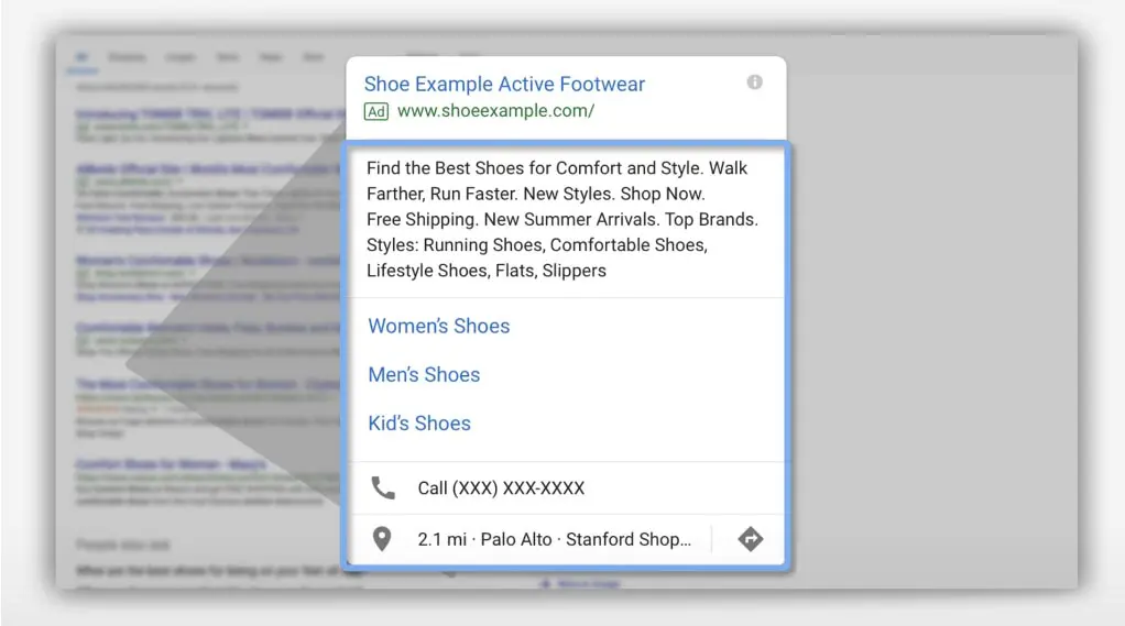Google Ad Extension Example